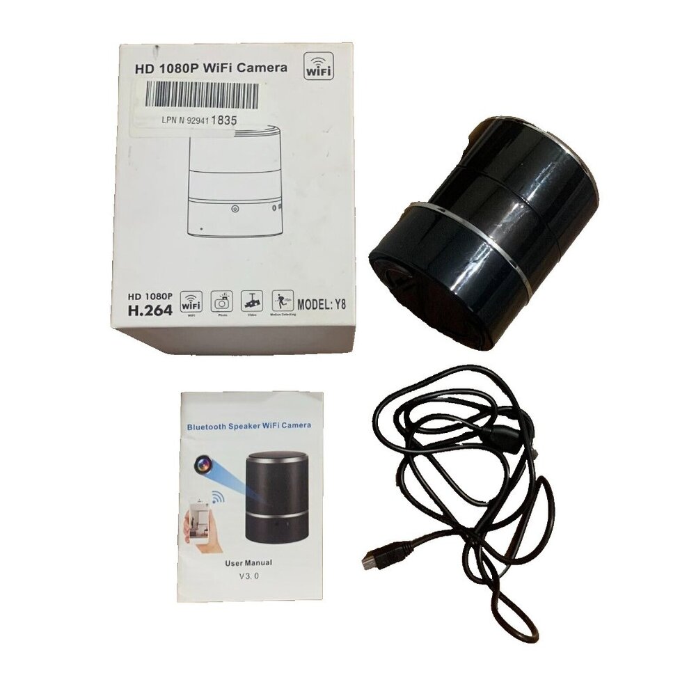 HD 1080P SPY WiFi Camera Wireless Black Model: Y8 H.264 Nanny Opened Box NEW